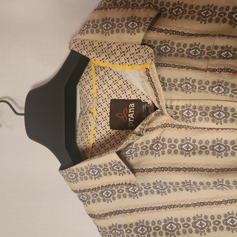 prAna Floral Button-Up Casual Button-Down Shirts Men Size Large